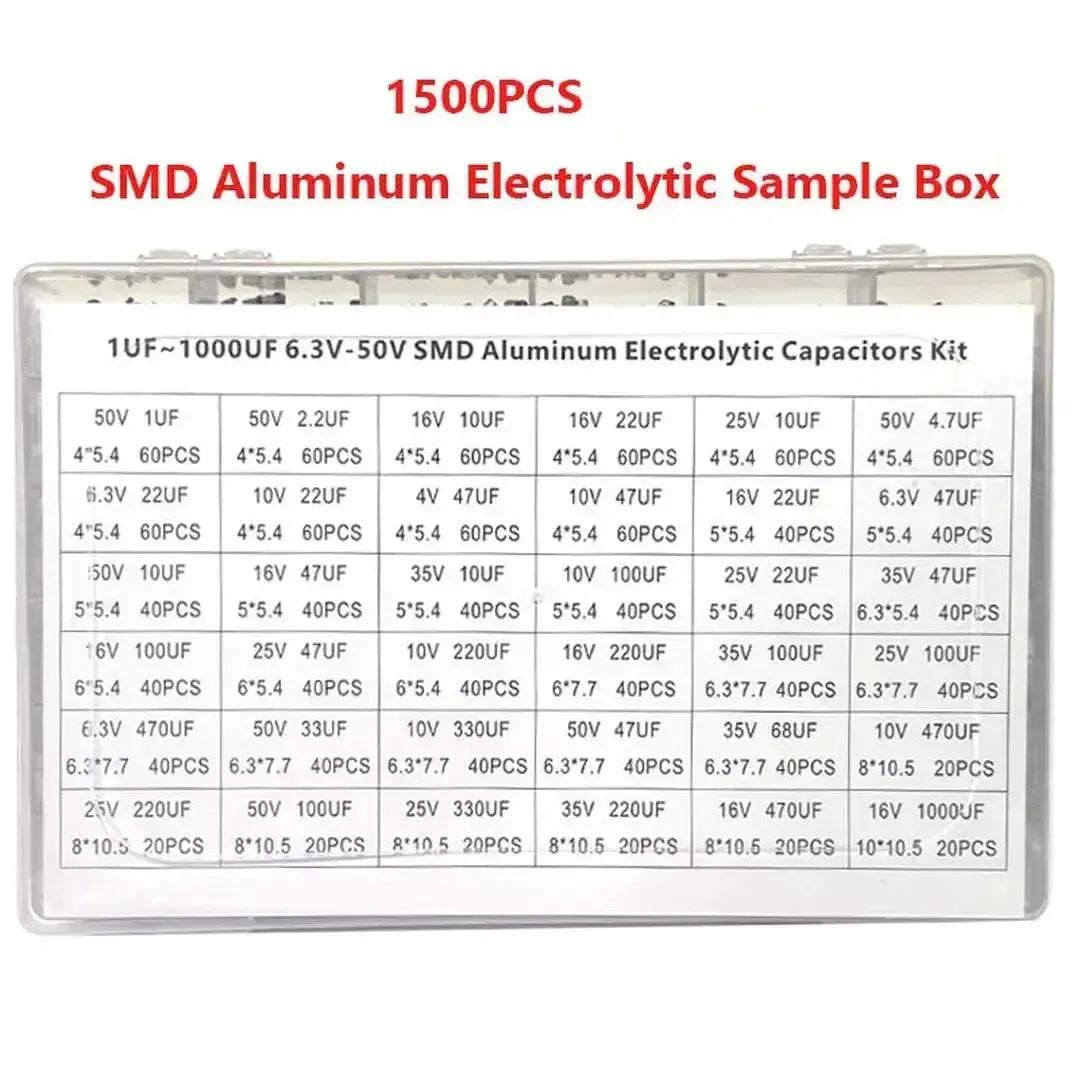 1500PCS SMD Chip Aluminium Electrolytic Capacitor Kit