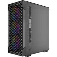 Antec VX320 ARGB Mid-Tower Gaming PC Case - Pre-Installed 4 x 120mm ARGB Fans, Tempered Glass Side Panel, High-Airflow Mesh Front - ATX/Micro-ATX/ITX