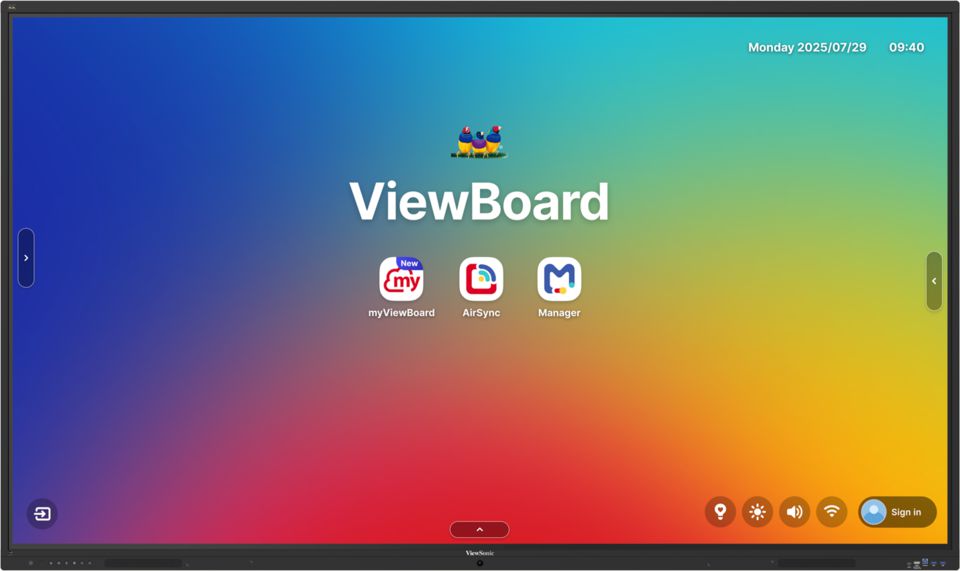 ViewSonic IFP9841-1-1C, 98", (EDLA-certified), 64 Multi-Point Touch (Incl. Palm Rejection), Android 16, 9H, 4K UHD (3840x2160), 350nits, Octa-Core CPU, Motion Sensor, 8-Microphone Array, 8GB RAM/128GB Storage, Black