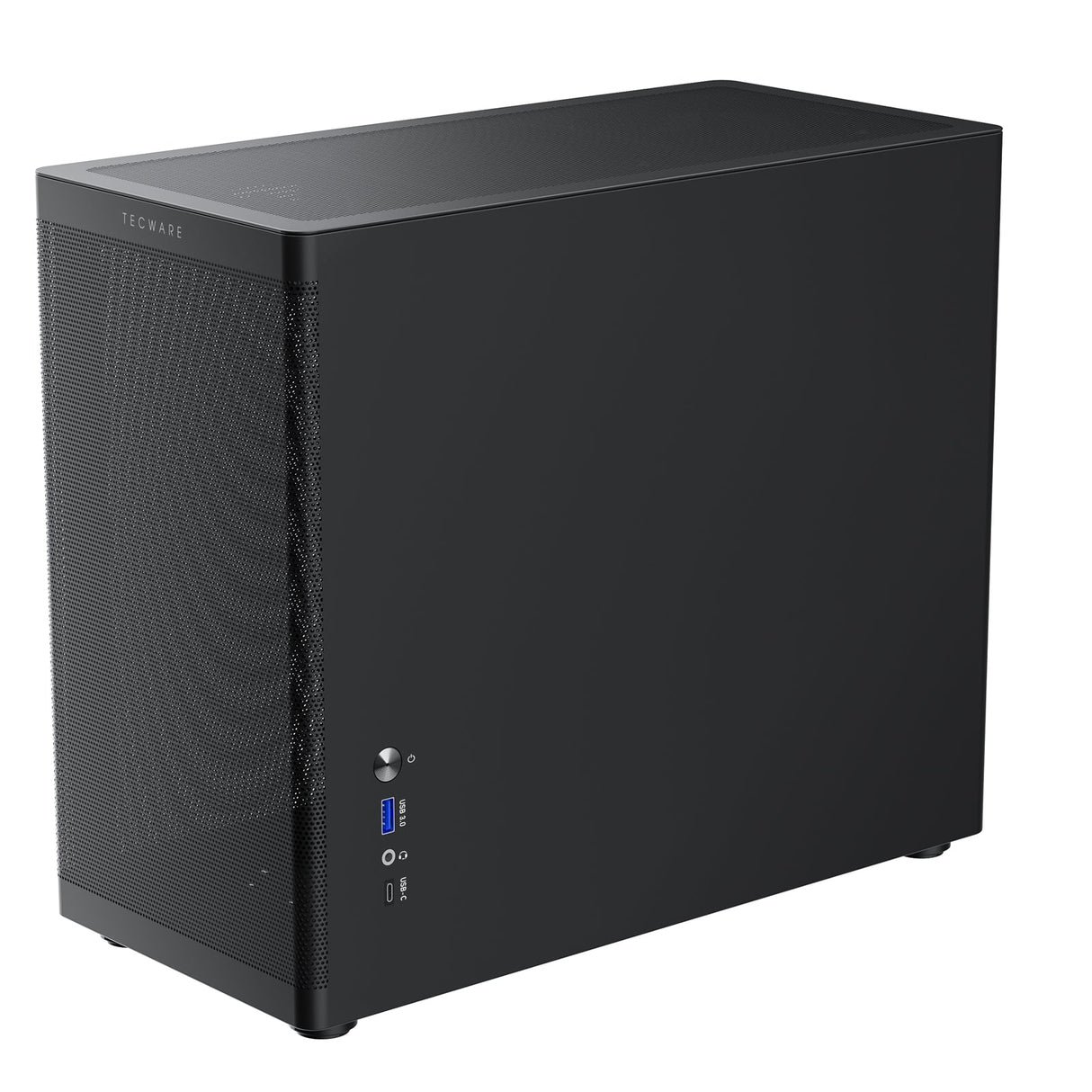 TecWare Fusion 3 mATX Compact PC Case, High Airflow SFF Chassis, 3 Fans Included, Top-Mount ATX/SFX PSU Support, USB-C, Supports 280mm GPU & Dual Radiators, Black