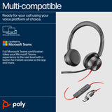 HP Poly Blackwire 8225 Stereo Microsoft Teams Certified USB-C Headset +USB-C/A Adapter