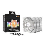 be quiet! Light Wings LX 120mm PWM High-Speed Fan, ARGB Lighting, White, Ultra-Quiet Operation, High Airflow, Rifle Bearing, Daisy-Chaining Support, 3-Pack