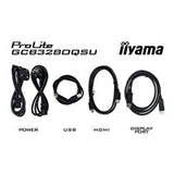 iiyama G-Master GCB3280QSU-B2  Red Eagle 32 Inch Curved Gaming Monitor, Black, 2560x1440, 0.2ms, 180hz, FreeSync, HDMI, Display Port, USB Hub, Speakers, Int PSU, Height Adjustable, Swivel, VESA