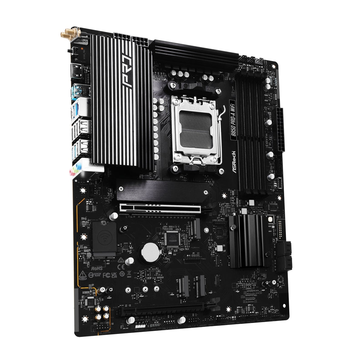 ASRock B850 Pro-A WiFi AMD AM5 Socket Motherboard, ATX, 4x DDR5 Slots, 4x M.2 Sockets, 2.5GbE LAN, Wi-Fi 6E, 1x HDMI Port / 1x USB-C