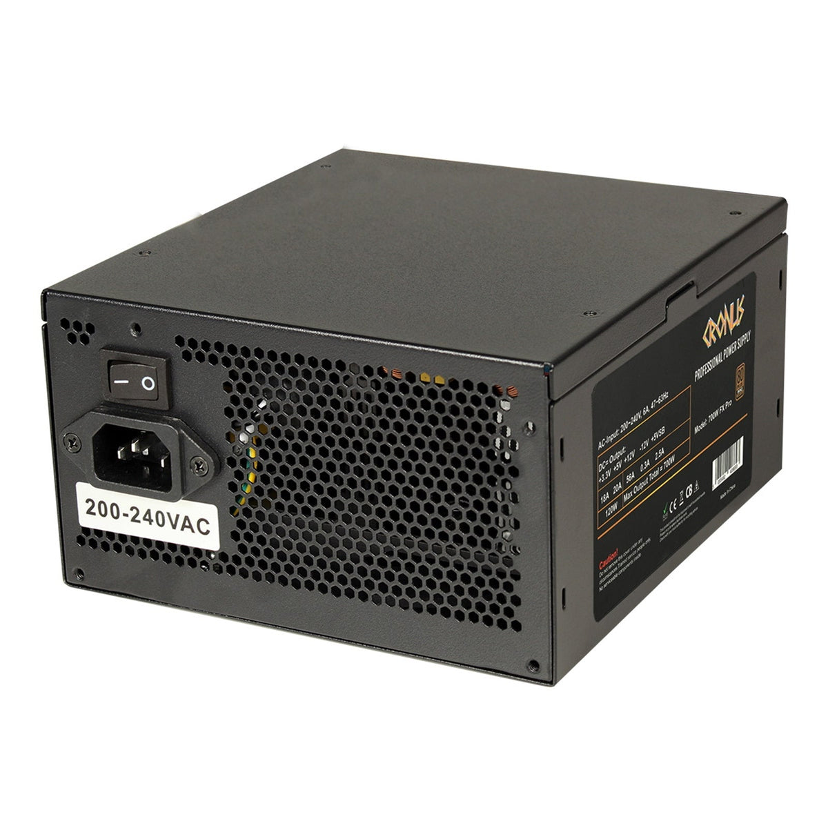 CRONUS 700ATV FX PRO 700W PSU, 140mm Silent Cooling Fan, 80 PLUS Bronze, Non Modular, Flat Black Cables, Supreme Performance