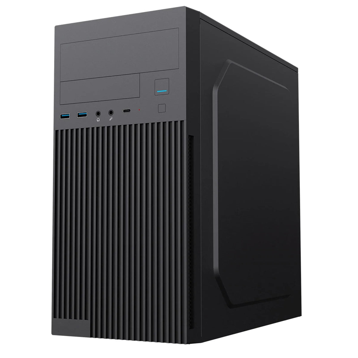 CiT Mentor Micro-ATX Office PC Case With USB Type C and 80mm Rear Black Fan Included