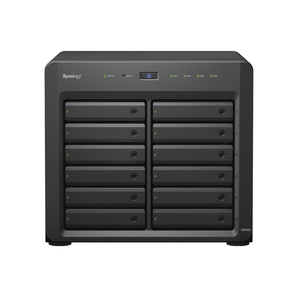 Synology AMD Ryzen V1500B, 4 GB DDR4, 12x 2.5"/3.5" SATA, 4x RJ-45 1GbE, 2x USB 3.2 Gen 1