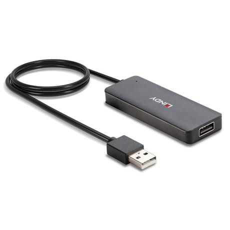 LINDY 42986 4 Port USB Hub, 4 x USB 2.0 Type-A (F) Ports, Supports Data Transfer Rates of up to 480 Mbps, Plug and Play Installation, USB Bus-Powered with DC Socket for External Power Supply