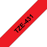 Brother TZE-431 label-making tape Black on red