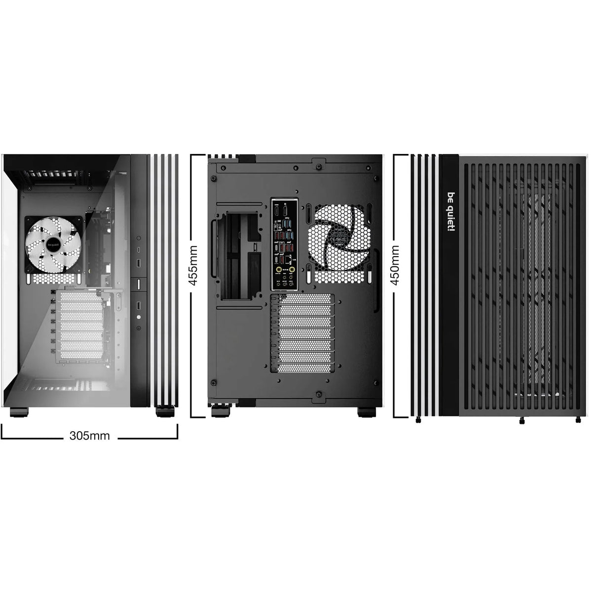 be-quiet! Light Base 600 LX, Black, Midi-Tower ATX Case, Massive ARGB LED Strip, Full Windowed Design, 4x Light Wings LX 120mm PWM fans included