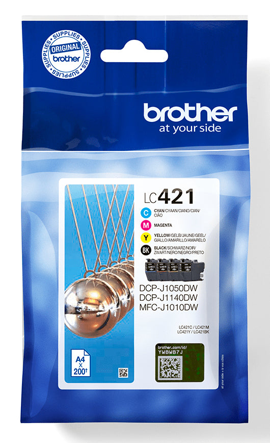 Brother LC-421VAL PagePack 4 pc(s) Original Standard Yield Black, Cyan, Magenta, Yellow
